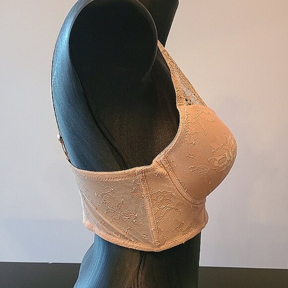 Tan Halter Lace Detailed Bra - Picture 2 of 3